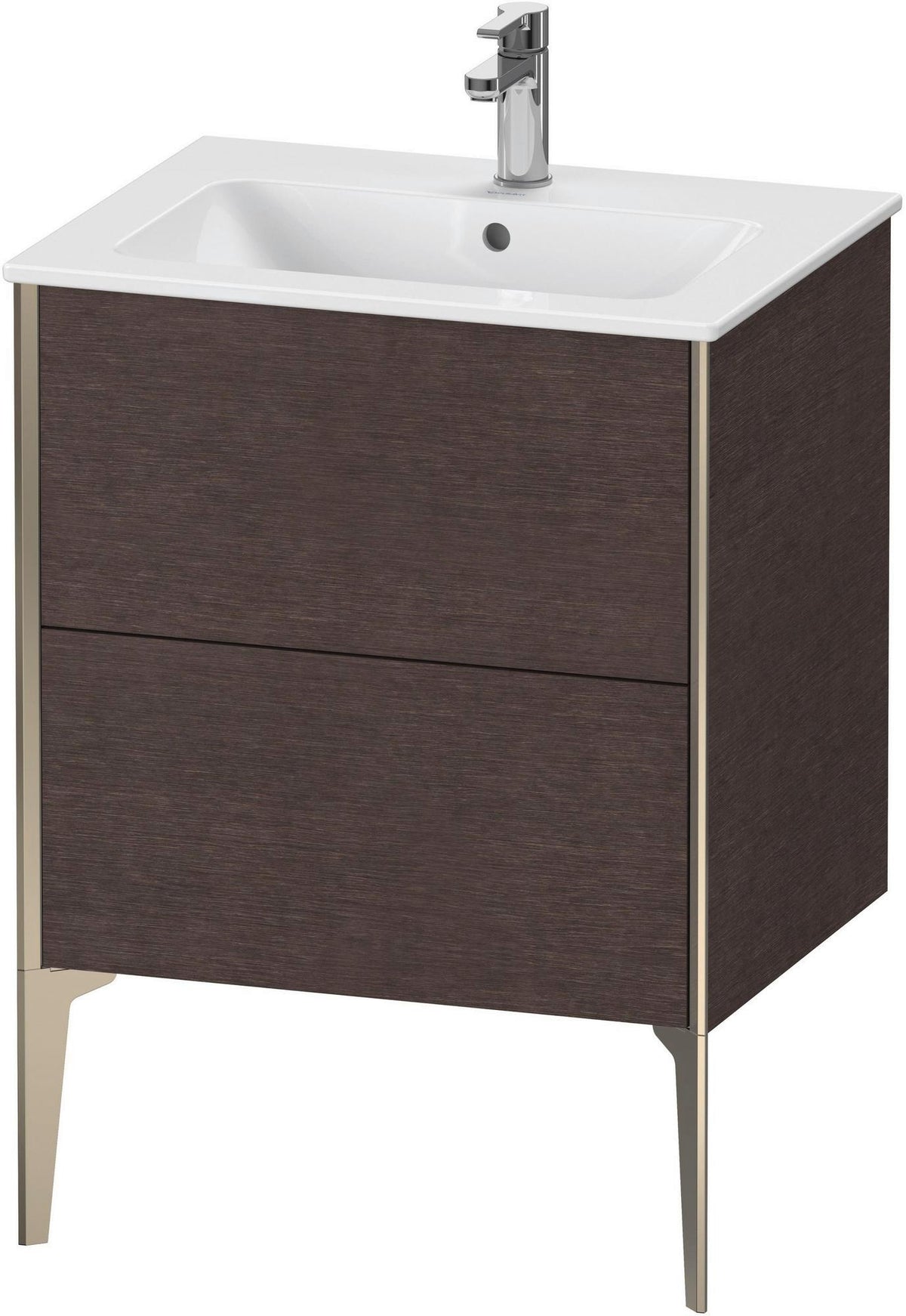 DURAVIT XViu Waschtischunterbau bodenstehend 610 mm, 2 Auszüge, weiß matt – Tip-On & Soft-Close