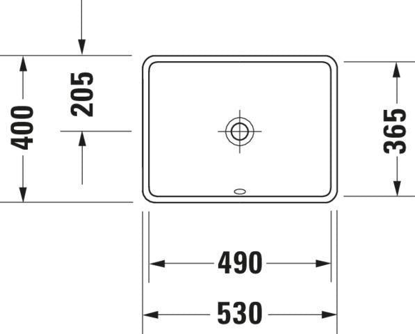 DURAVIT Einbauwaschtisch Starck 3 490 mm, mit Überlauf, WonderGliss, weiß