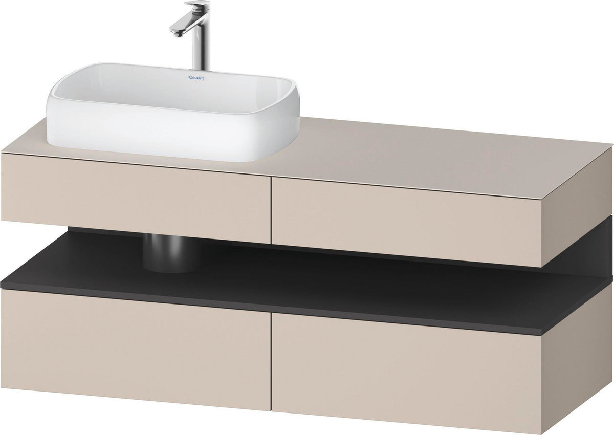 DURAVIT Qatego Studio F. A. Porsche Konsolenwaschtischunterbau 1400 mm Weiß Matt mit LED-Nischenbeleuchtung