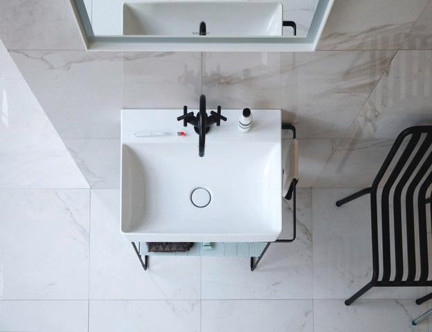 DURAVIT DuraSquare Waschtisch 500 mm weiß ohne Überlauf mit 1 Hahnloch für Möbelmontage