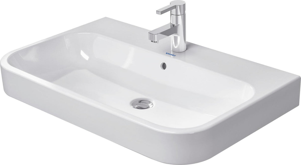 Duravit Happy D.2 Möbelwaschtisch 800 mm mit Überlauf, 1 Hahnloch, weiß – wandhängend