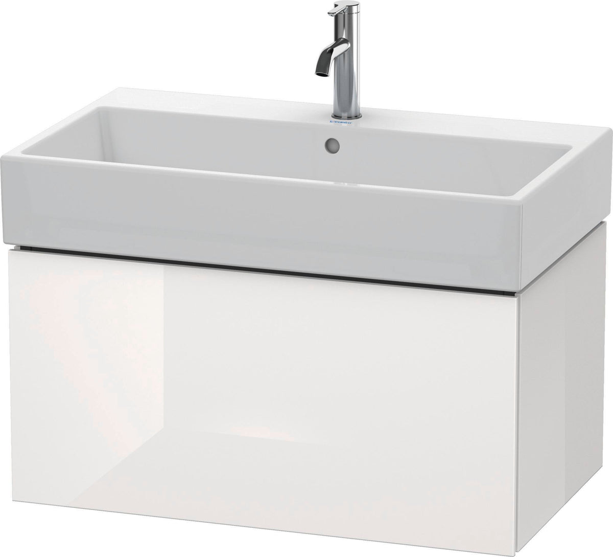 DURAVIT L-Cube Waschtischunterbau 784 mm, 1 Auszug, Weiß Matt, wandhängend, Tip-On