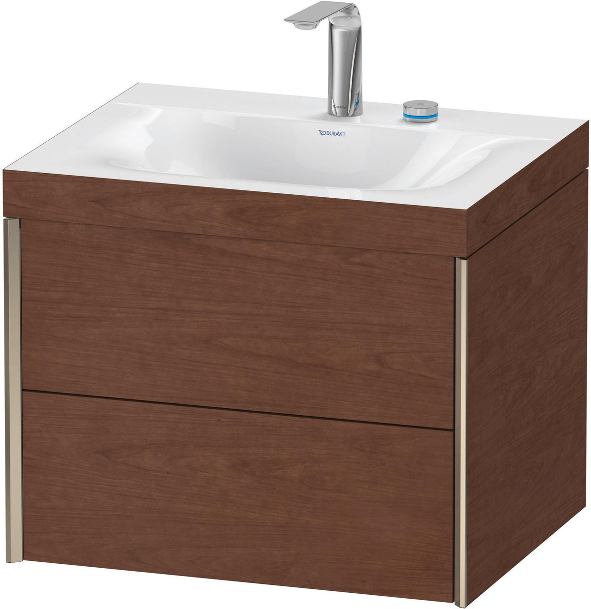 DURAVIT XViu Waschtischunterbauset c-bonded, 2 Schubkästen, champagner matt / amerikanischer Nussbaum, 503x600x480 mm