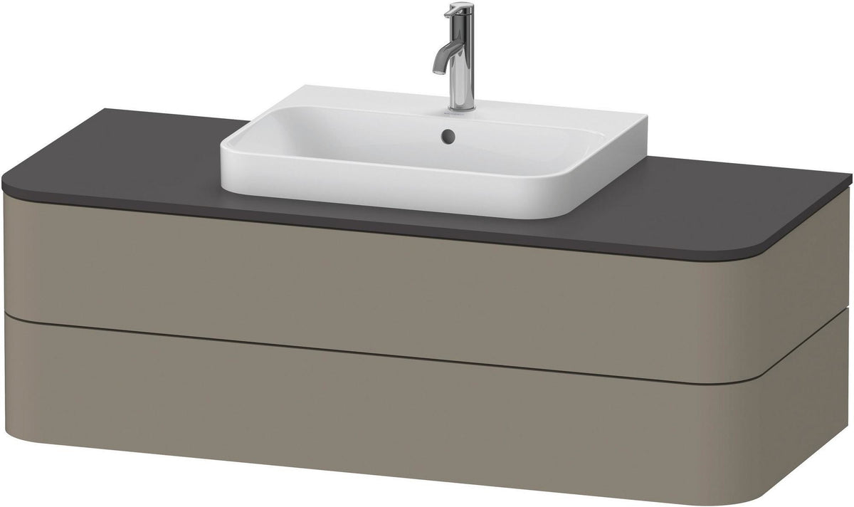 DURAVIT Happy D.2+ Konsolenwaschtischunterbau 1300 mm taupe supermatt mit Tip-On Technik und LED-Innenbeleuchtung
