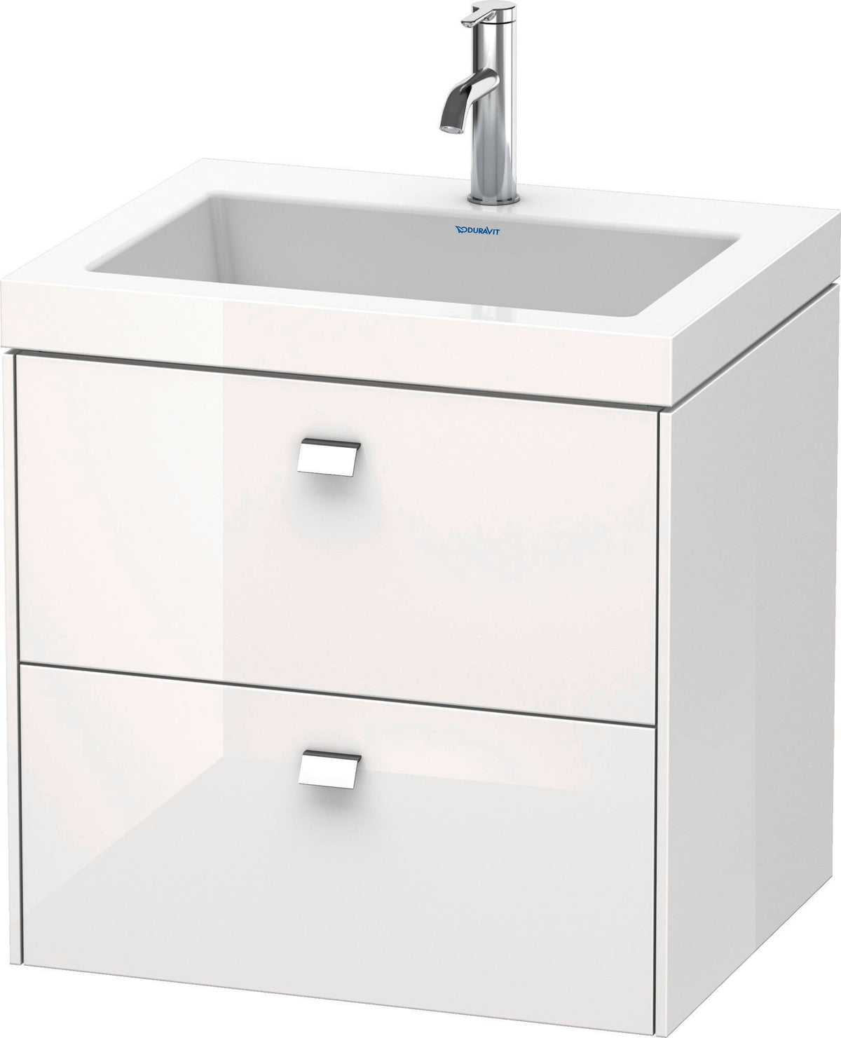 Duravit Brioso c-bonded Waschtischset 613x600x480 mm mit 2 Schubkästen, Chrom/Betongrau Matt