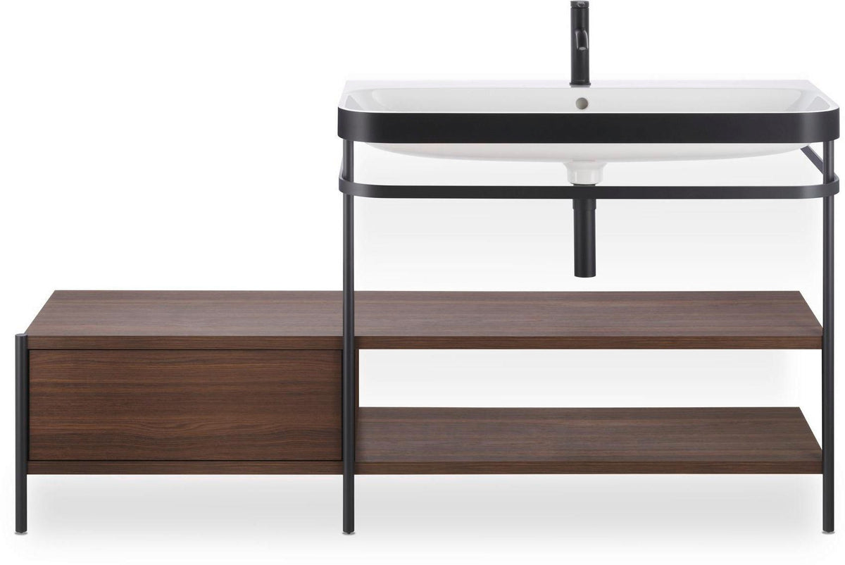 Duravit C.1 Einhebel-Waschtischmischer M mit Zugstange, Schwarz Matt
