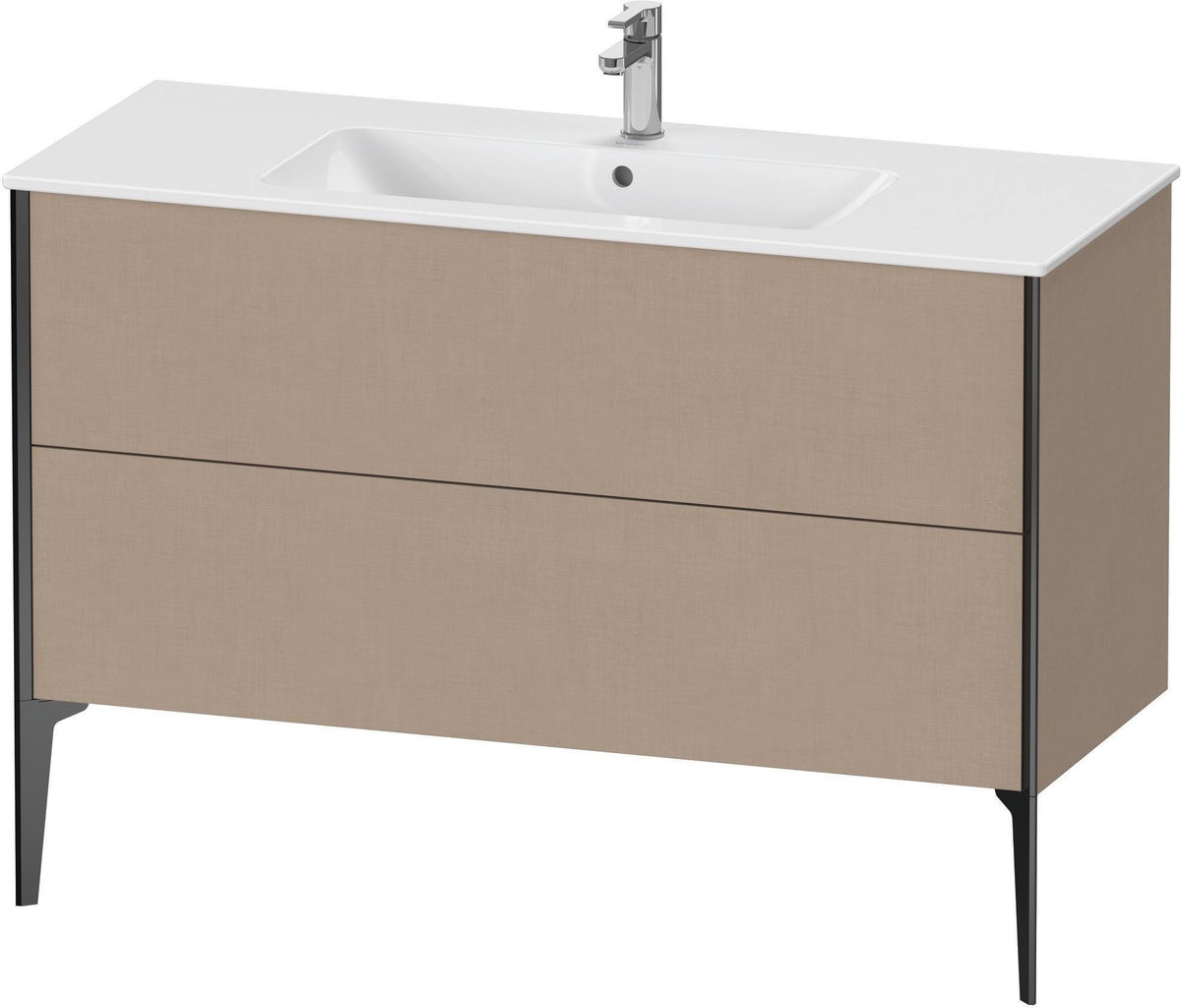DURAVIT XViu Waschtischunterbau bodenstehend 1210 mm, 2 Auszüge, champagner matt/weiß matt