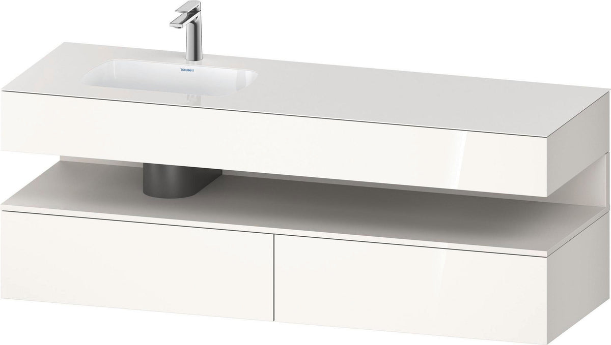DURAVIT Qatego Studio F. A. Porsche Einbauwaschtisch mit Konsolenwaschtischunterbau 1600 mm Weiß Matt