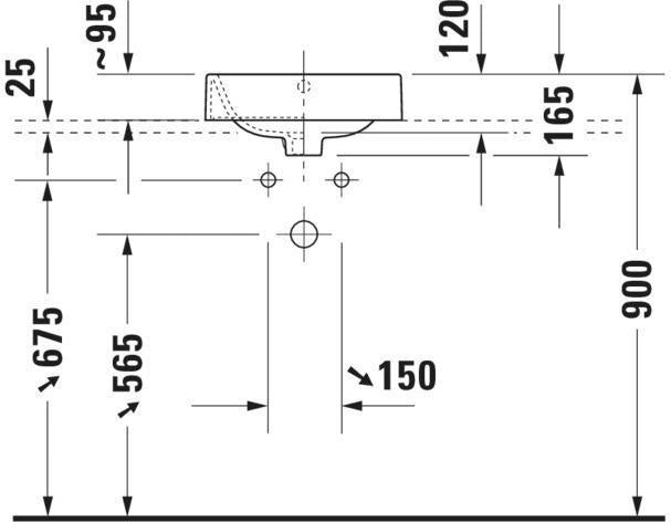 DURAVIT Aufsatzbecken Happy D.2 400 mm mit Überlauf, ohne Hahnlochbank, weiß