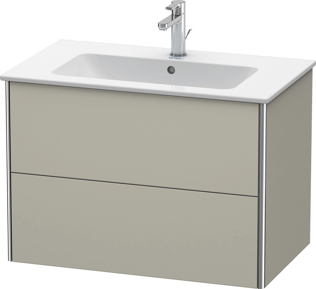 Duravit XSquare Waschtischunterbau 810 mm, 2 Schubkästen, Taupe Seidenmatt