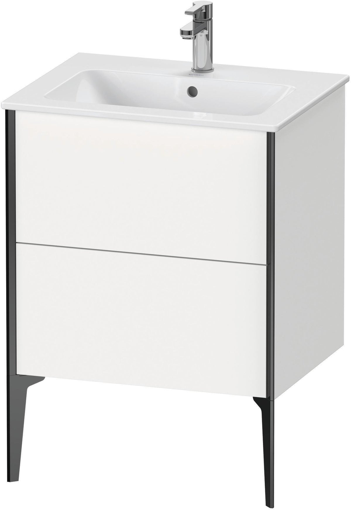 DURAVIT XViu Waschtischunterbau bodenstehend 610 mm, 2 Auszüge, weiß matt – Tip-On & Soft-Close