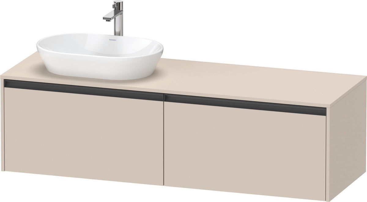 DURAVIT Ketho.2 Waschtischunterbau 1600 mm betongrau matt mit 2 Auszügen