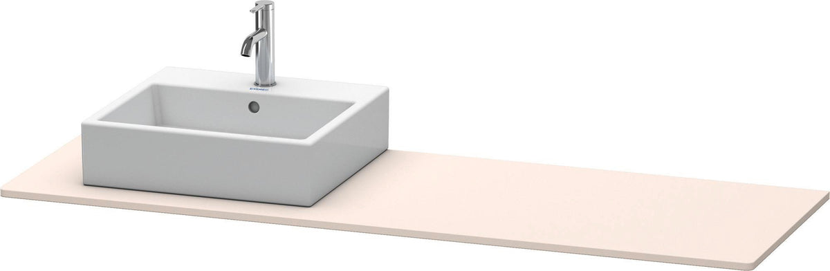 Duravit XSquare Konsole 1600 x 550 mm Taupe super matt – Rechteckige Waschtischplatte mit Ausschnitt