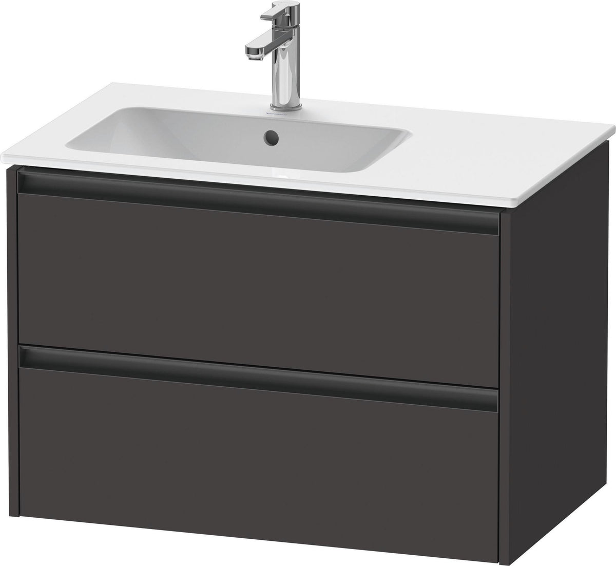 Duravit Ketho.2 Waschtischunterbau wandhängend 810 mm betongrau matt mit 2 Schubkästen