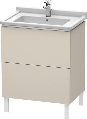 Duravit L-Cube Waschtischunterbau 469x670x712 mm taupe matt – 2 Auszüge, Tip-On, für Starck 3