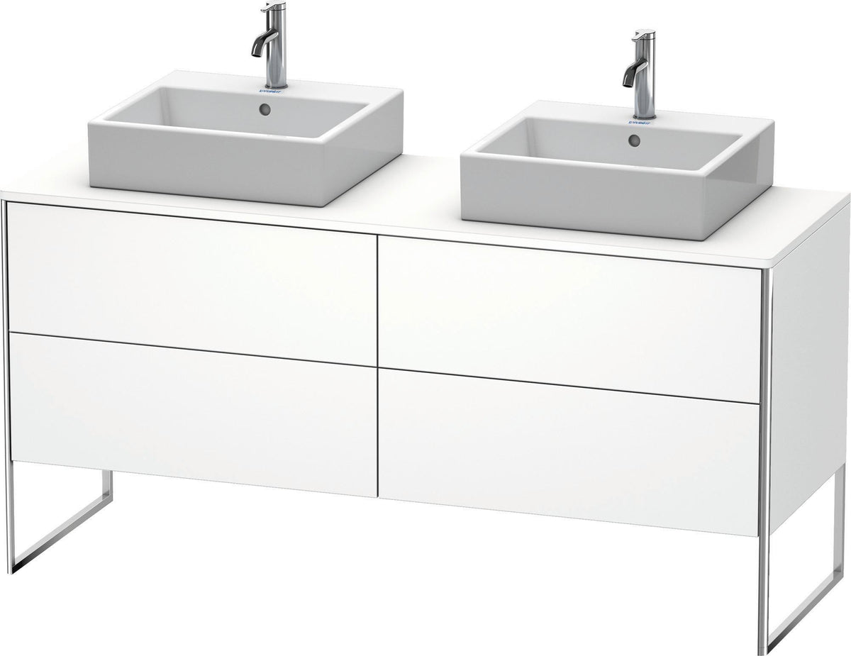 DURAVIT XSquare Waschtischunterbau 1600 mm betongrau matt, 4 Schubkästen, Tip-On, bodenstehend