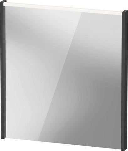 DURAVIT D-Code 2.0 Spiegel mit LED-Beleuchtung, 650 x 700 x 48 mm, Basalt Matt