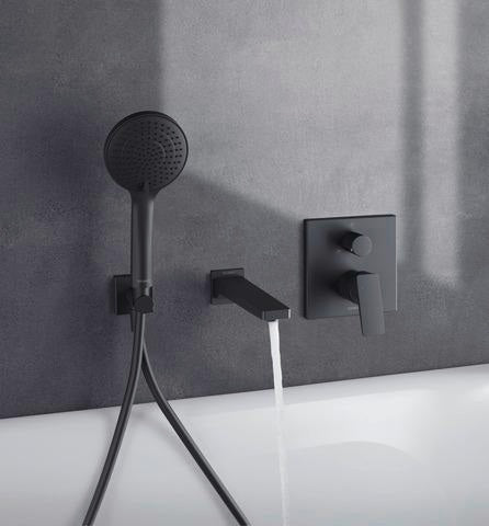DURAVIT Manhattan Wanneneinlauf Ausladung 189 mm in Schwarz Matt – Messing, mit Rosette