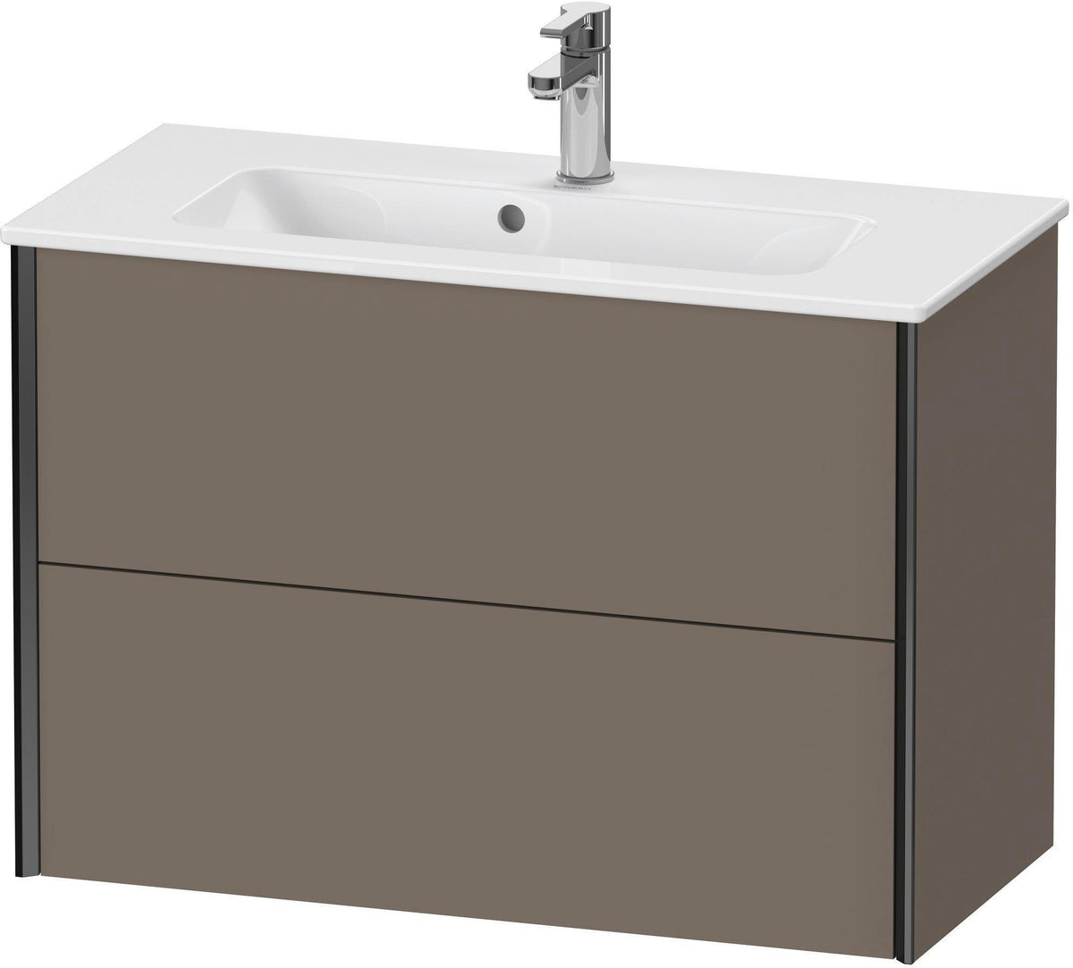 DURAVIT XViu Waschtischunterbau wandhängend 810 mm, 2 Schubladen, champagner matt/weiß matt
