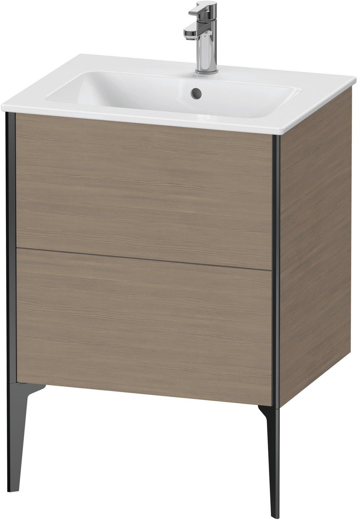 DURAVIT XViu Waschtischunterbau bodenstehend 610 mm, 2 Auszüge, weiß matt – Tip-On & Soft-Close