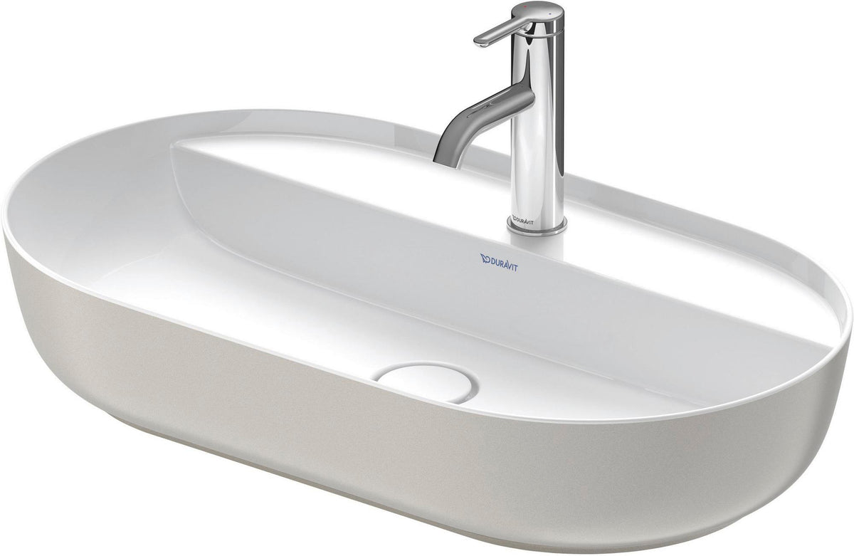 Duravit Luv Aufsatzbecken 700 mm, geschliffen, mit Hahnloch, ohne Überlauf, weiß, WonderGliss