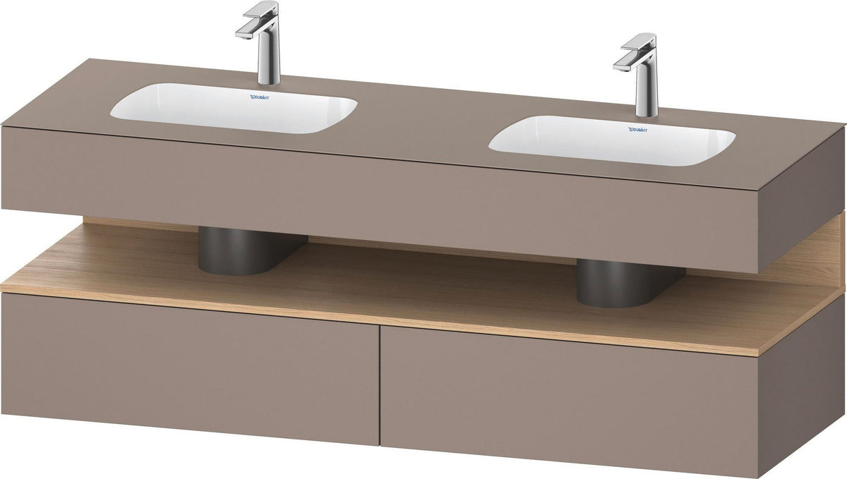 DURAVIT Qatego Studio F. A. Porsche Waschtischset 1600 mm mit Konsolenwaschtischunterbau, 2 Auszüge