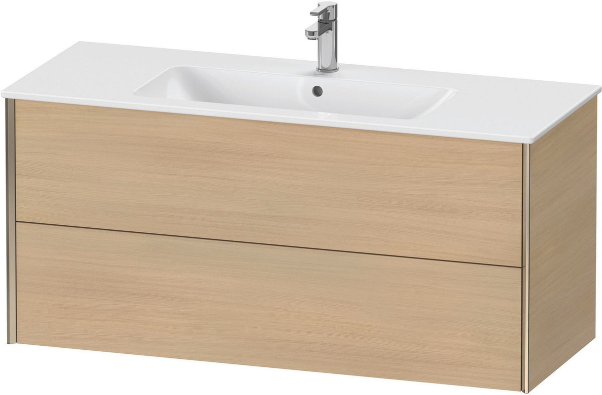 Duravit XViu Waschtischunterbau wandhängend 1210 mm, 2 Schubkästen, champagner matt/weiß matt