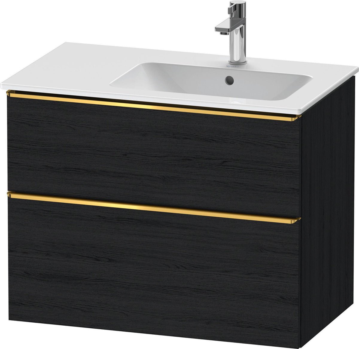 DURAVIT D-Neo Waschtischunterbau 810 mm Weiß Matt mit Bronze Griff und Soft-Close