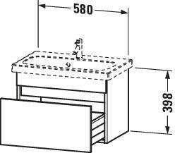 DURAVIT DuraStyle Waschtischunterbau wandhängend 580 mm betongrau matt mit Soft-Close-Auszug