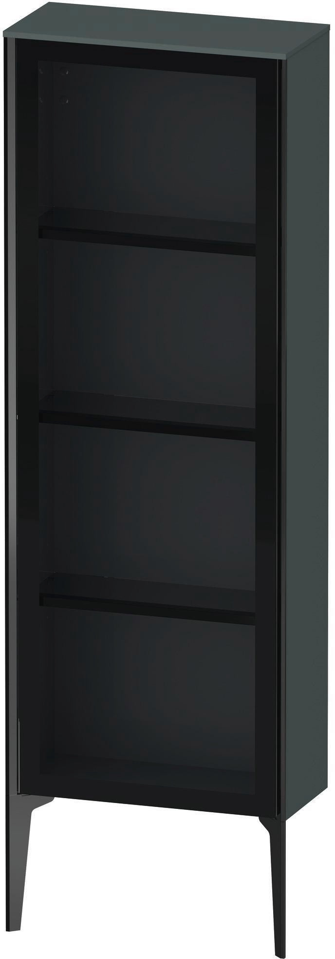 Duravit XViu Halbhochschrank mit Glastür 1330 mm, weiß hochglanz, rechts, Push-Open & Soft-Close