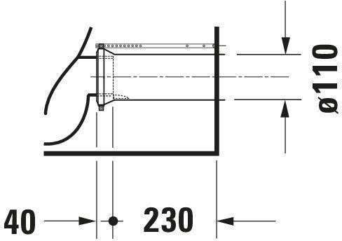 DURAVIT Stand-WC Kombi Starck 2, 725 mm, weiß – für SensoWash Dusch-WC