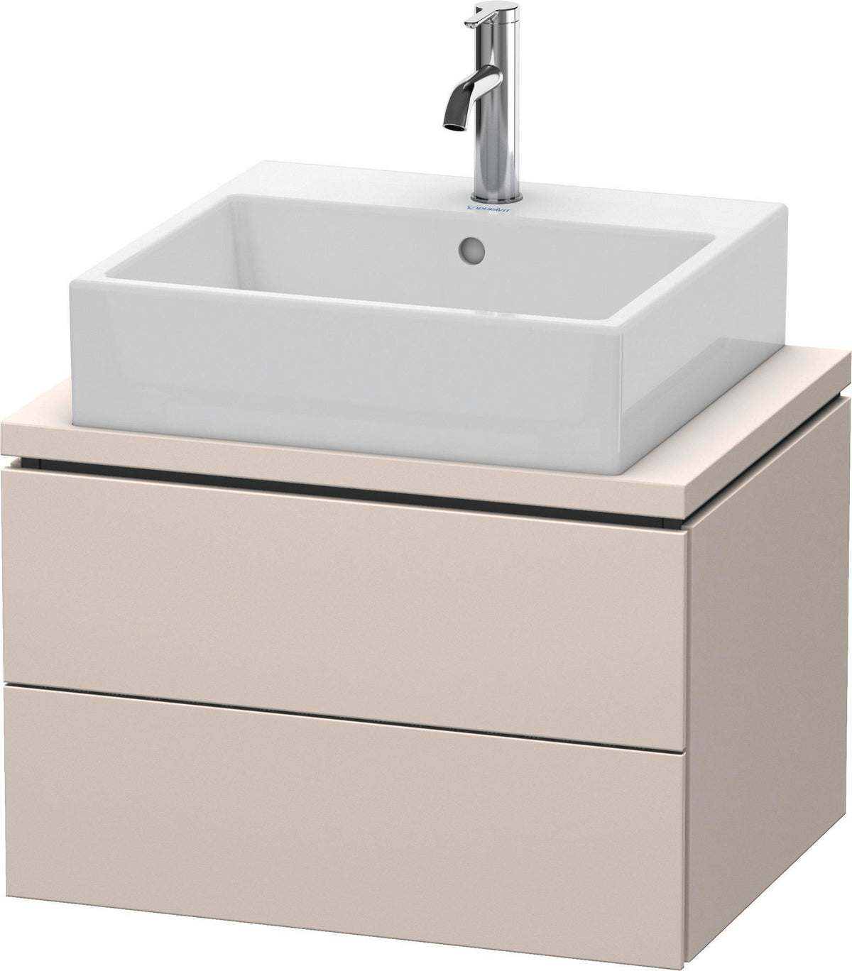 Duravit L-Cube Konsolenwaschtischunterbau 620 mm betongrau matt mit 2 Schubkästen und Tip-On-Technik