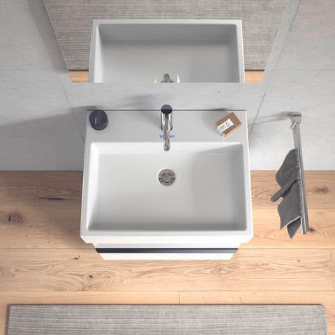 DURAVIT Waschtisch Vero Air 600 mm mit Überlauf, 1 Hahnloch, weiß – Wandmontage