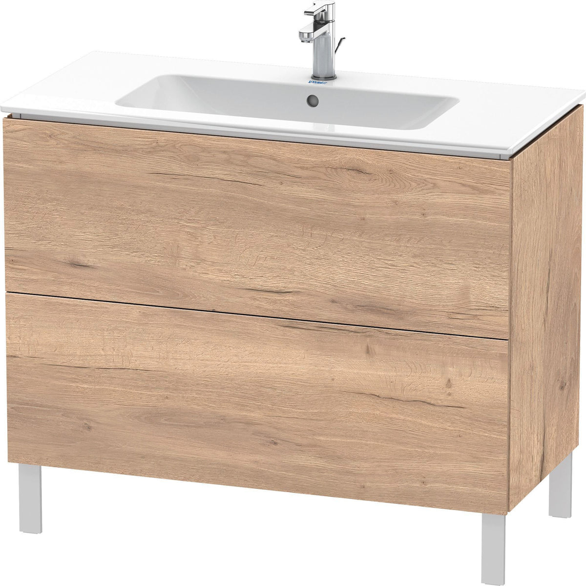 Duravit L-Cube Waschtischunterbau 1020 mm taupe matt, bodenstehend, 2 Auszüge, Tip-On