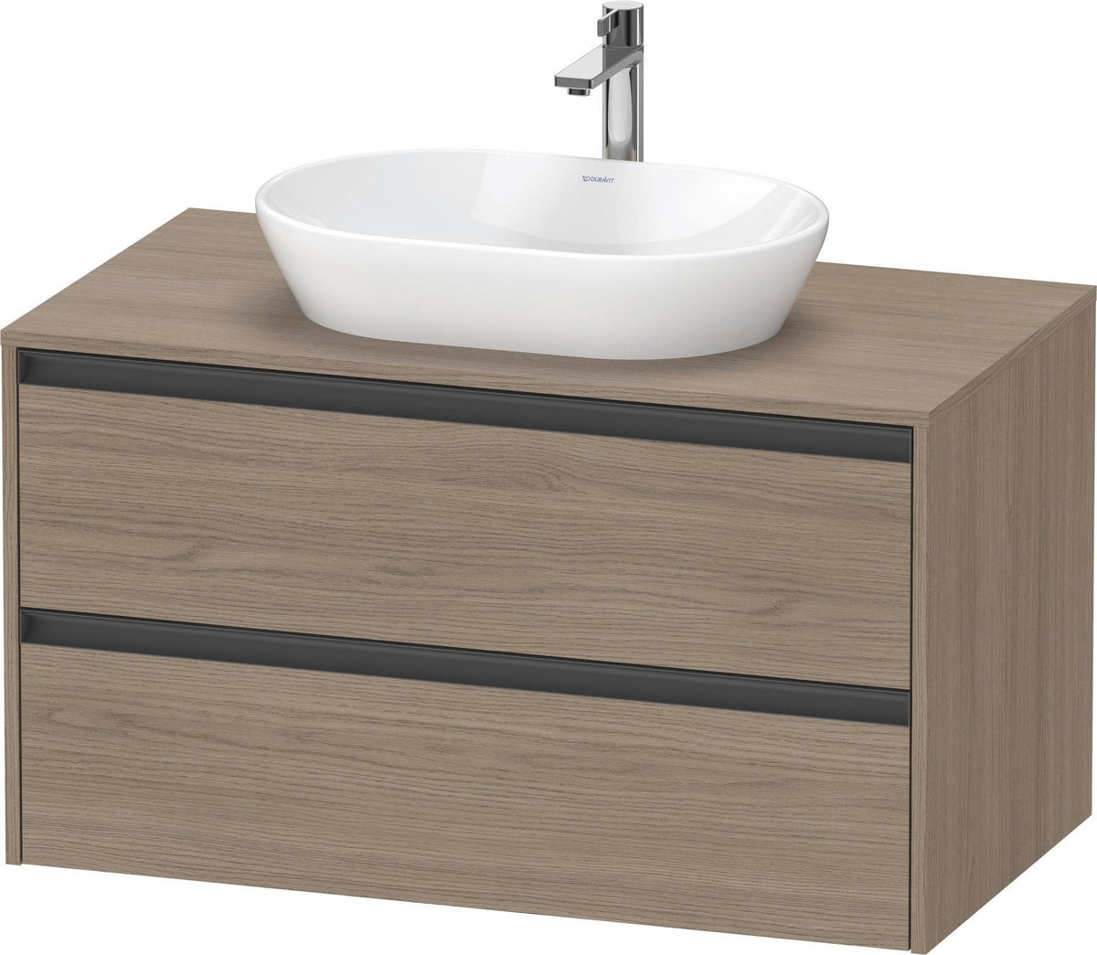 DURAVIT Ketho.2 Konsolen-Waschtischunterbau 1000 mm Eiche Terra Matt mit 2 Schubkästen