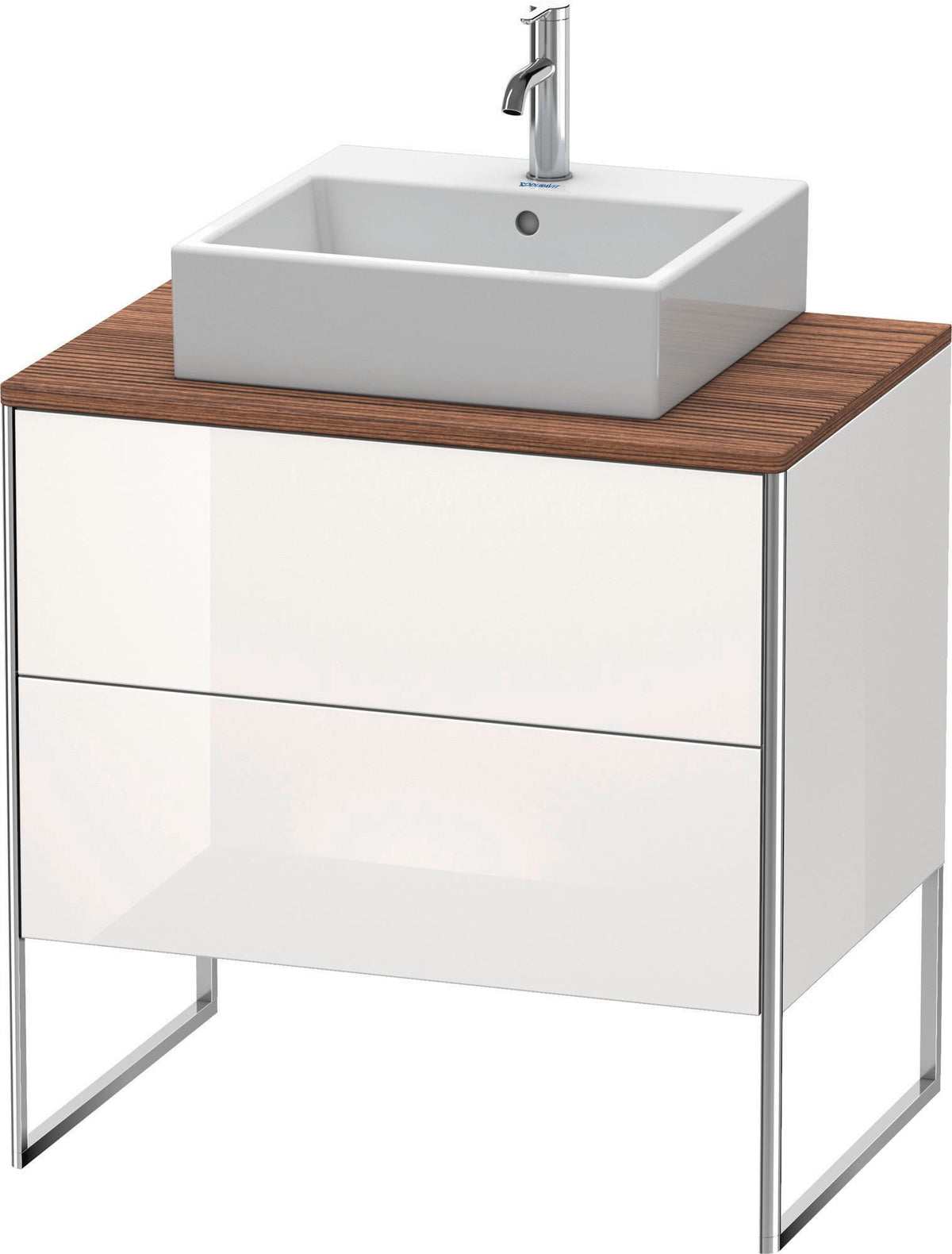 Duravit XSquare Waschtischunterbau bodenstehend 800 mm mit 2 Schubladen, Weiß Seidenmatt