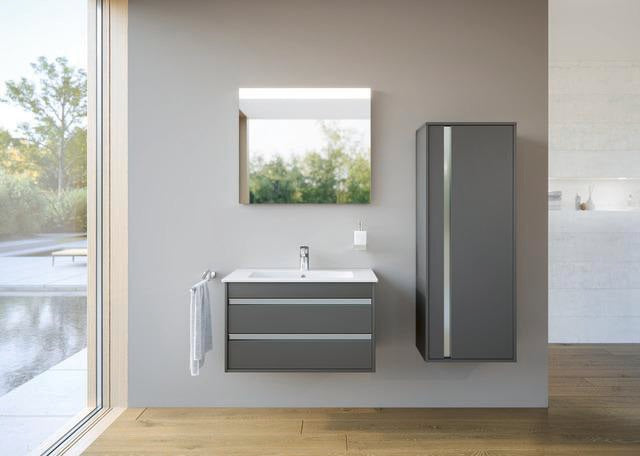 Duravit Hochschrank Ketho 360x500x1320mm, 1 Tür, Anschlag links, weiß matt – wandhängend mit Soft-Close