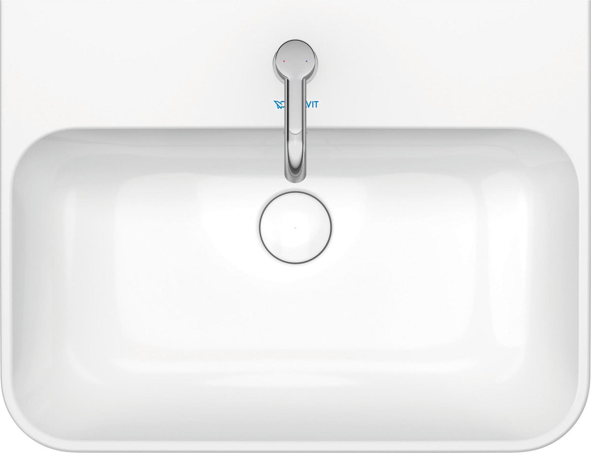 DURAVIT Aufsatzbecken Happy D.2 Plus 600 mm Weiß mit Überlauf und Hahnlochbank