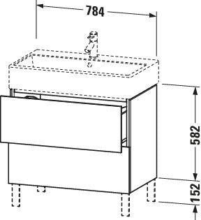 Duravit L-Cube Waschtischunterbau 784 mm Amerikanisch Nussbaum für Vero Air