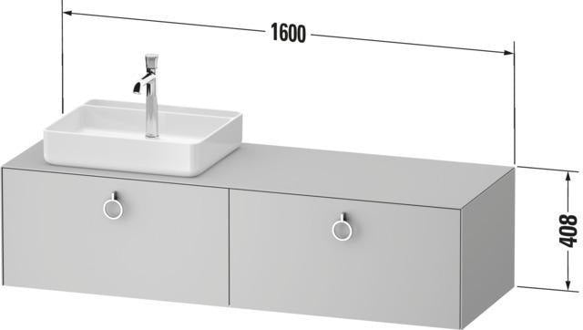DURAVIT White Tulip Konsolenwaschtischunterbau 1600 mm Weiß Seidenmatt mit LED-Innenbeleuchtung