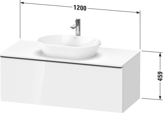 Duravit D-Neo Konsolenwaschtischunterbau 1200 mm Eiche Terra Matt mit 1 Auszug und Bronze Griff