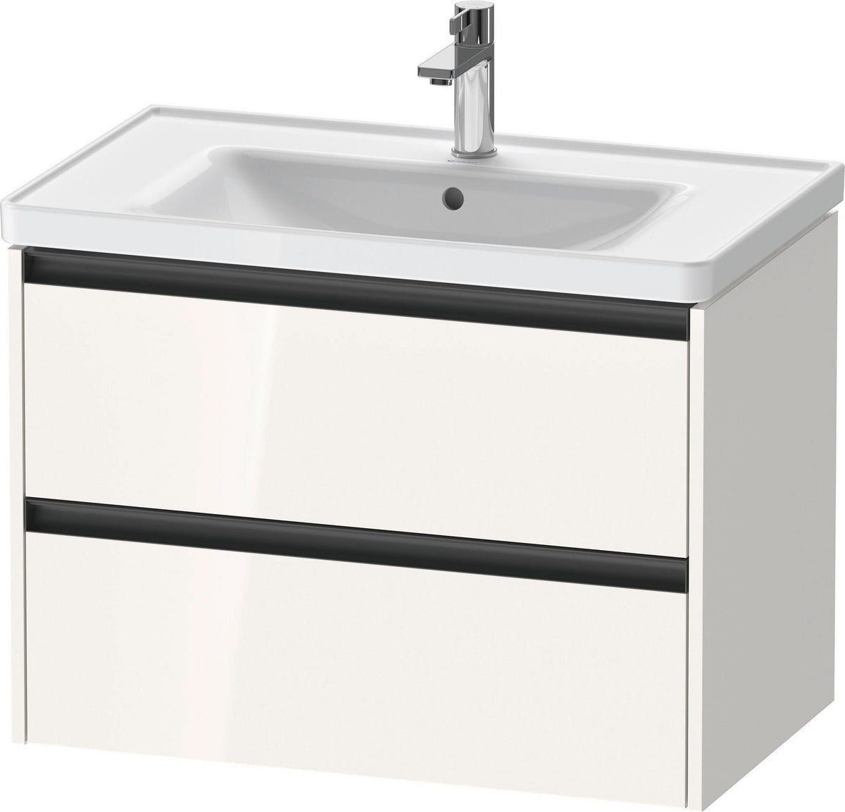 Duravit Ketho.2 Waschtischunterbau 784 mm betongrau matt mit 2 Schubkästen und Soft-Close