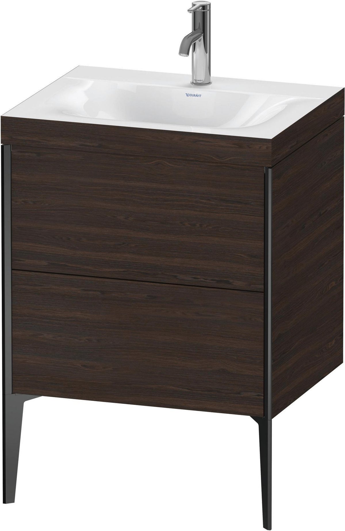 DURAVIT XViu c-bonded Waschtischunterbauset 610x600x480 mm Nussbaum Dunkel mit 2 Auszügen