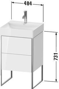Duravit XSquare Waschtischunterbau 731x484x460 mm, 2 Auszüge, weiß matt, bodenstehend