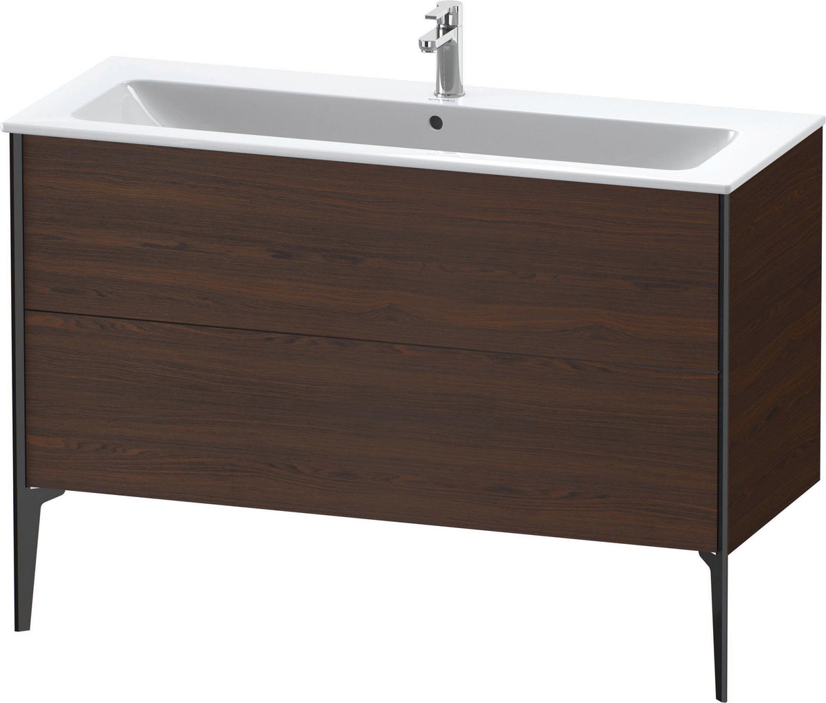 DURAVIT XViu Waschtischunterbau bodenstehend 1210 mm, 2 Auszüge, champagner matt/weiß matt