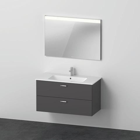 DURAVIT XBase Möbel-Set 1030 mm, Waschtisch, Unterbau, Spiegel, Weiß glänzend