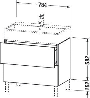 Duravit L-Cube Waschtischunterbau 784 mm Amerikanisch Nussbaum für Vero Air