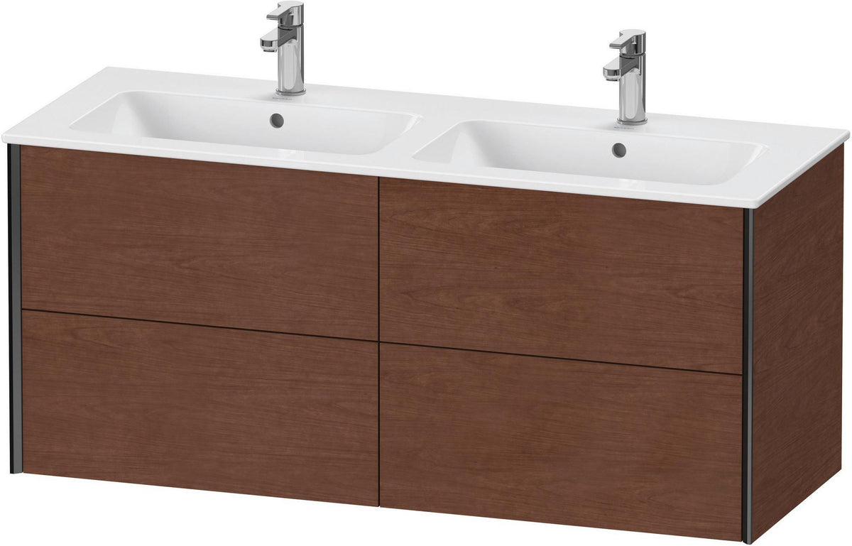 Duravit XViu Waschtischunterbau wandhängend 1280 mm, 4 Schubkästen, champagner matt/weiß matt
