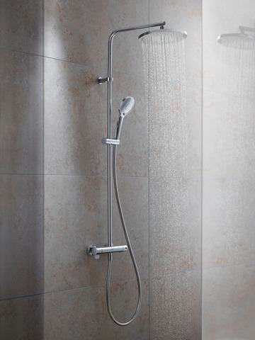 DURAVIT Duschsystem C.1 mit Brausethermostat, Schwarz Matt, Kopf- und Handbrause