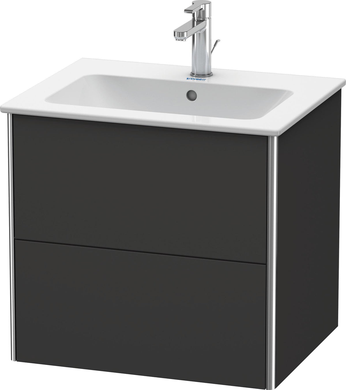 Duravit XSquare Waschtischunterbau 610 mm graphit matt mit 2 Schubkästen und Tip-On-Technik